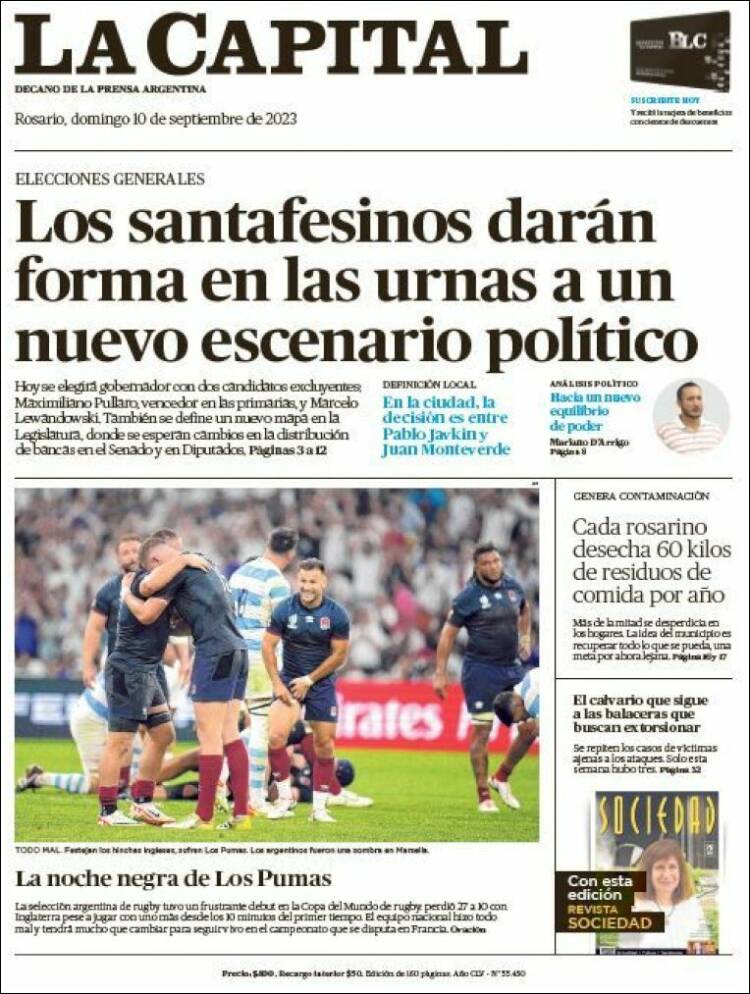 Portada de La Capital - Rosario (Argentina)
