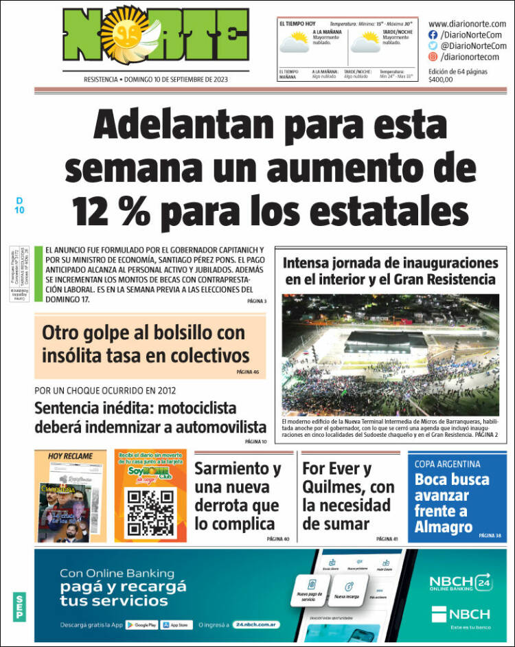 Portada de Diario Norte (Argentina)