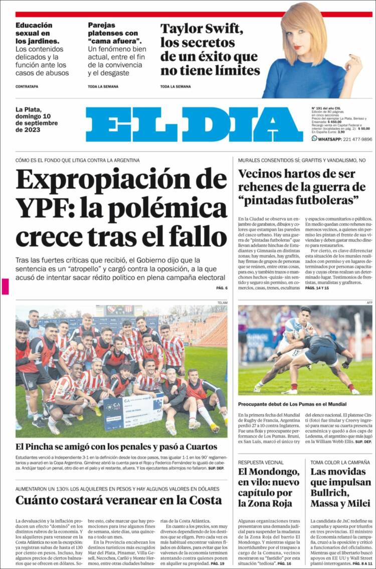 Portada de El Día de la Plata (Argentina)