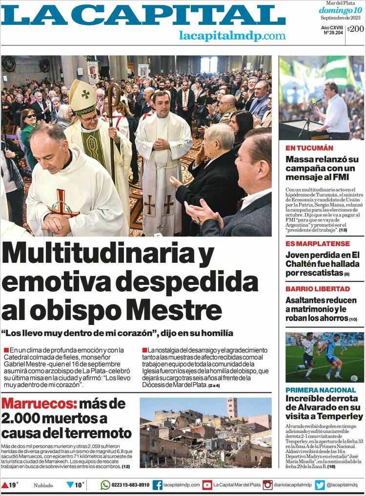 Portada de Diario La Capital - Mar del Plata (Argentina)