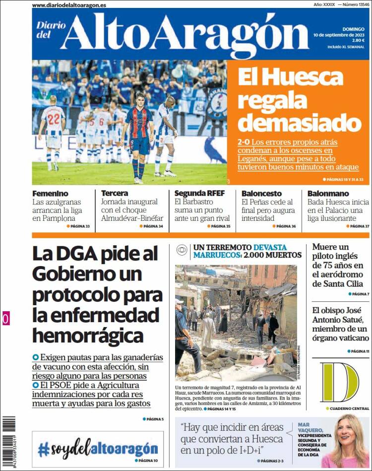 Portada de Diario del AltoAragón (España)