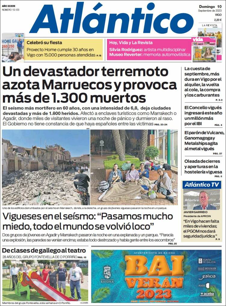Portada de Atlántico Diario (España)
