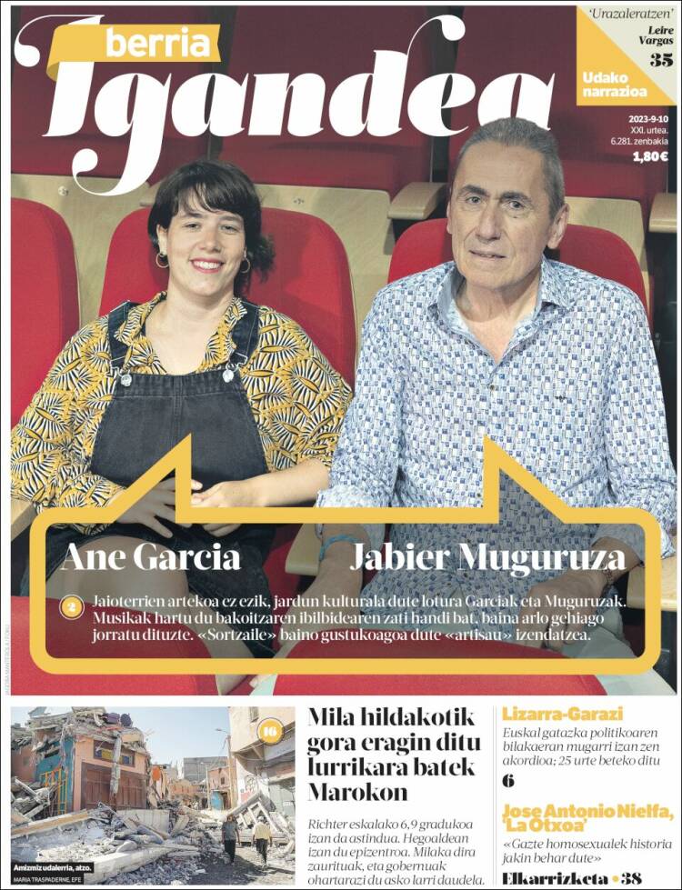 Portada de Berria (España)