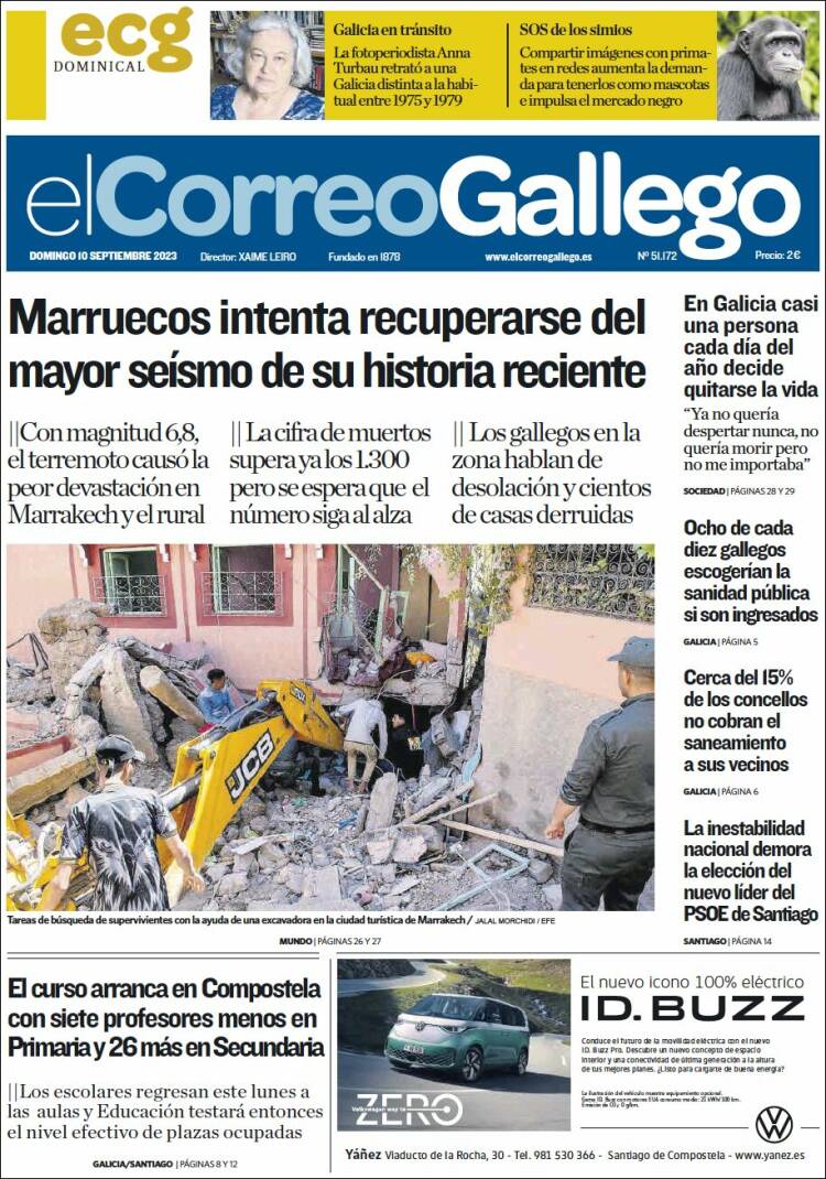 Portada de El Correo Gallego (España)
