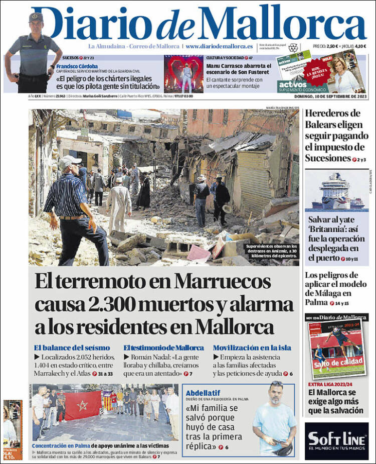 Portada de Diario de Mallorca (España)