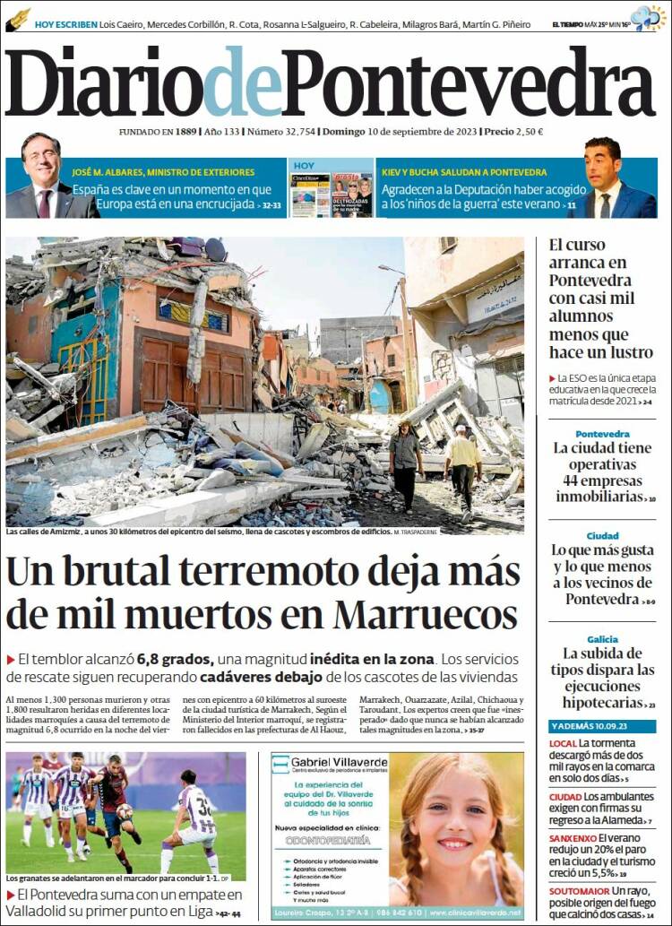 Portada de Diario de Pontevedra (España)