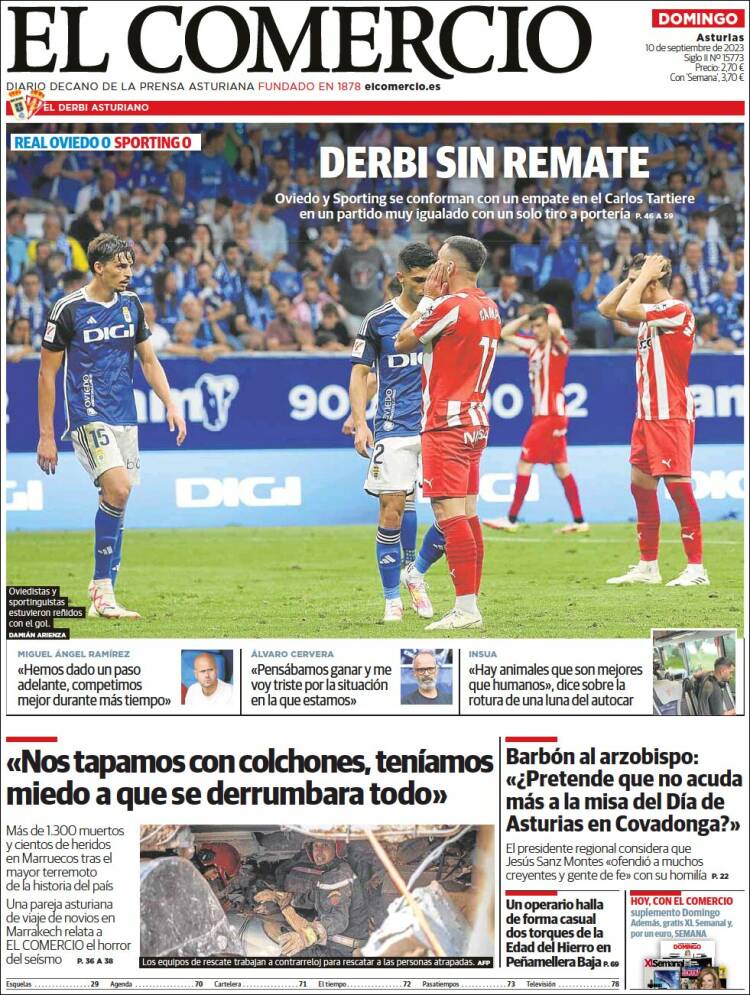 Portada de El Comercio (España)