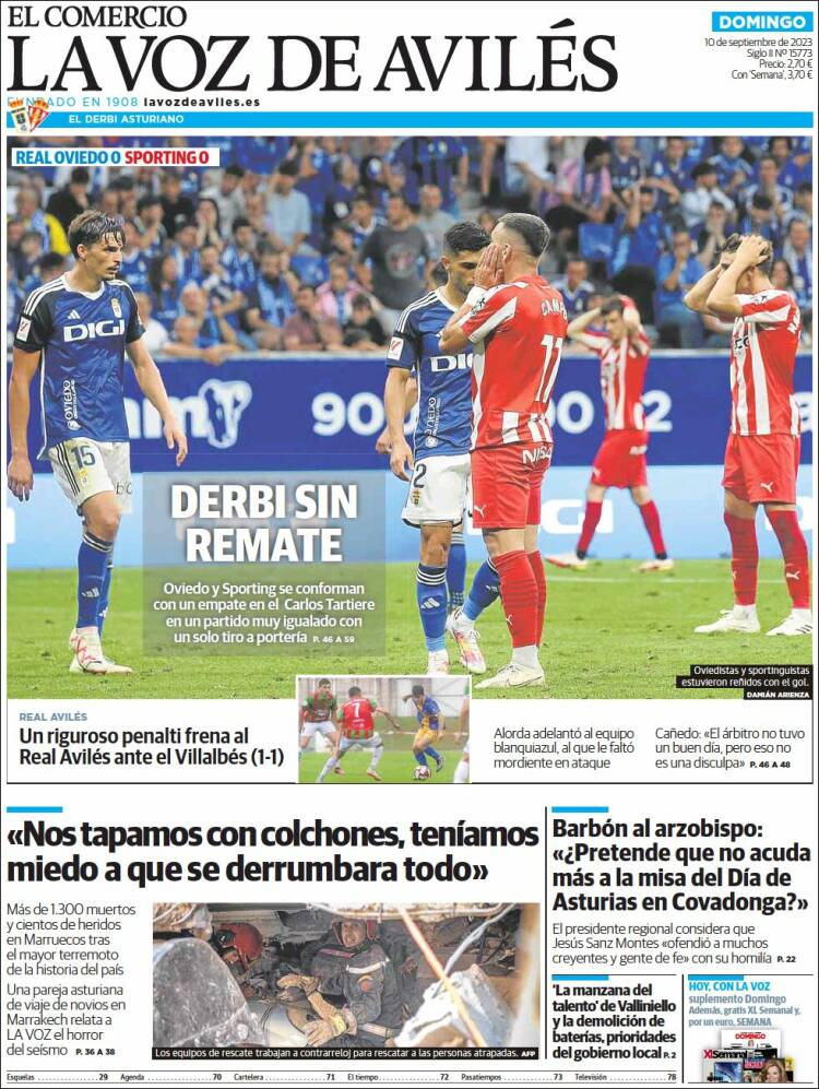 Portada de El Comercio - Avilés (España)