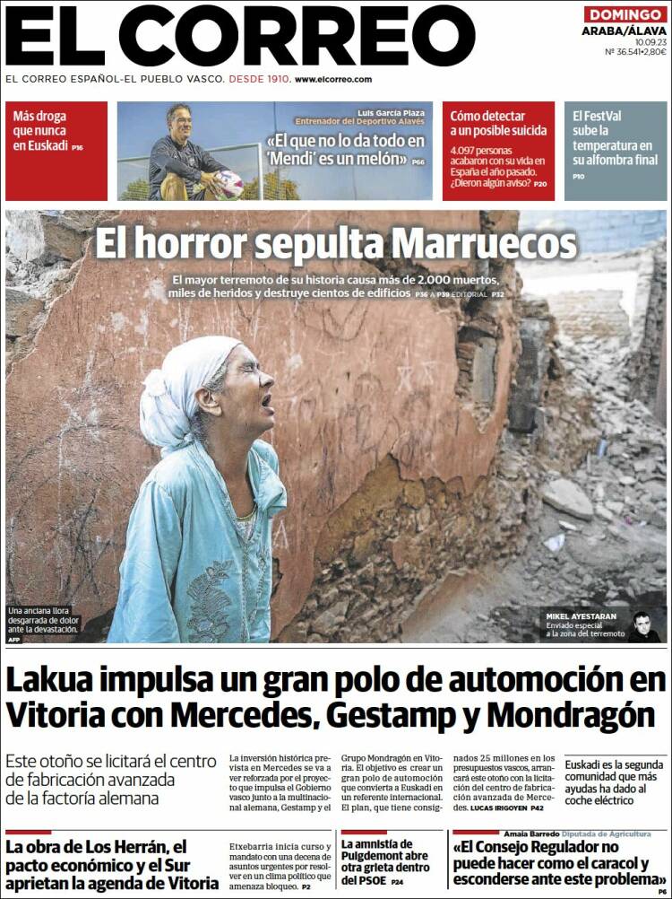 Portada de El Correo - Álava (España)