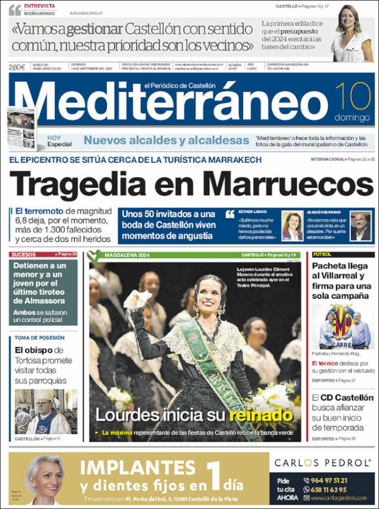 Portada de El Periódico Mediterraneo (España)