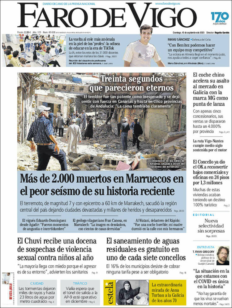 Portada de Faro de Vigo (España)