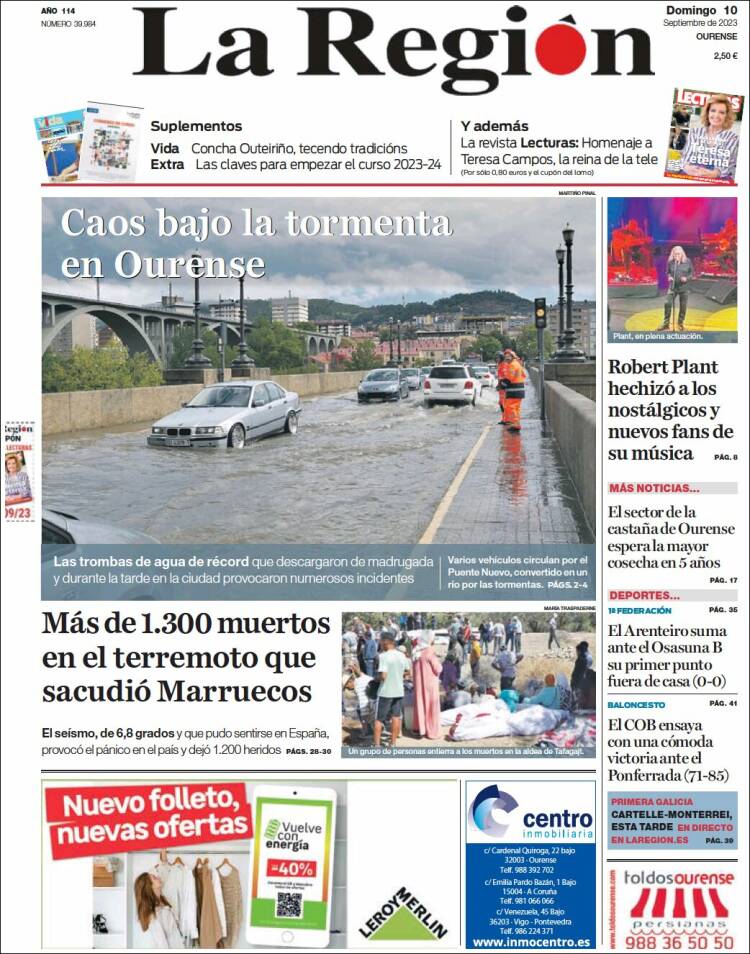 Portada de La Región de Ourense (España)