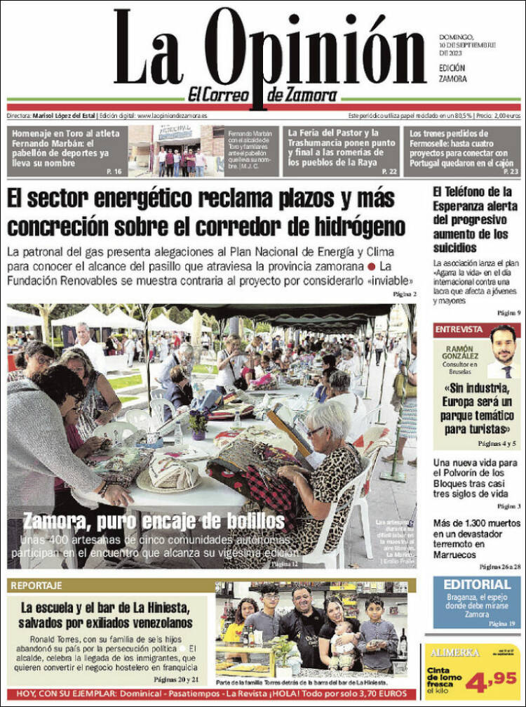 Portada de La Opinión - El Correo de Zamora (España)