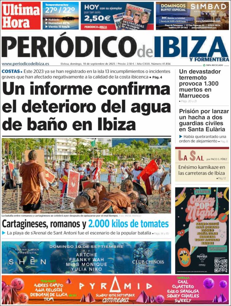 Portada de Periódico de Ibiza (España)