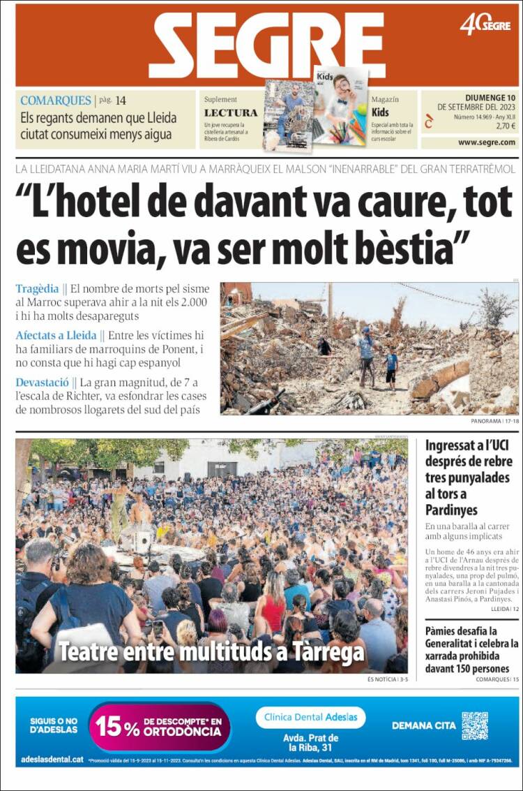 Portada de Segre (España)