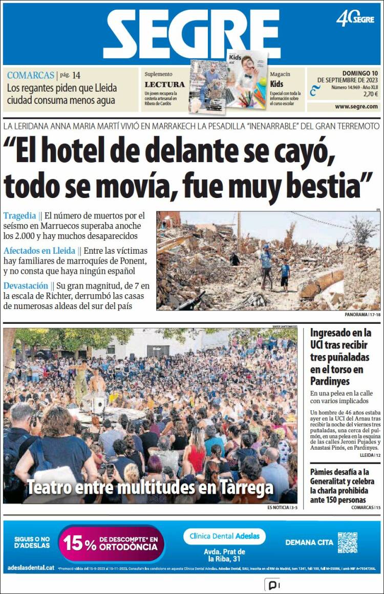 Portada de Segre  (España)