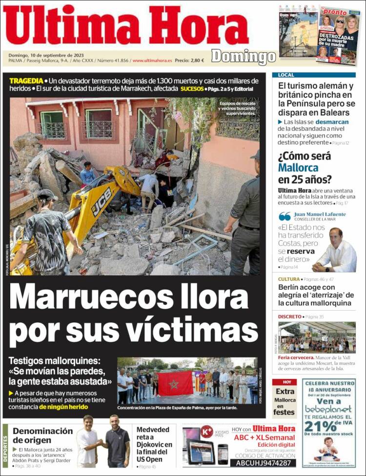 Portada de Última Hora (España)