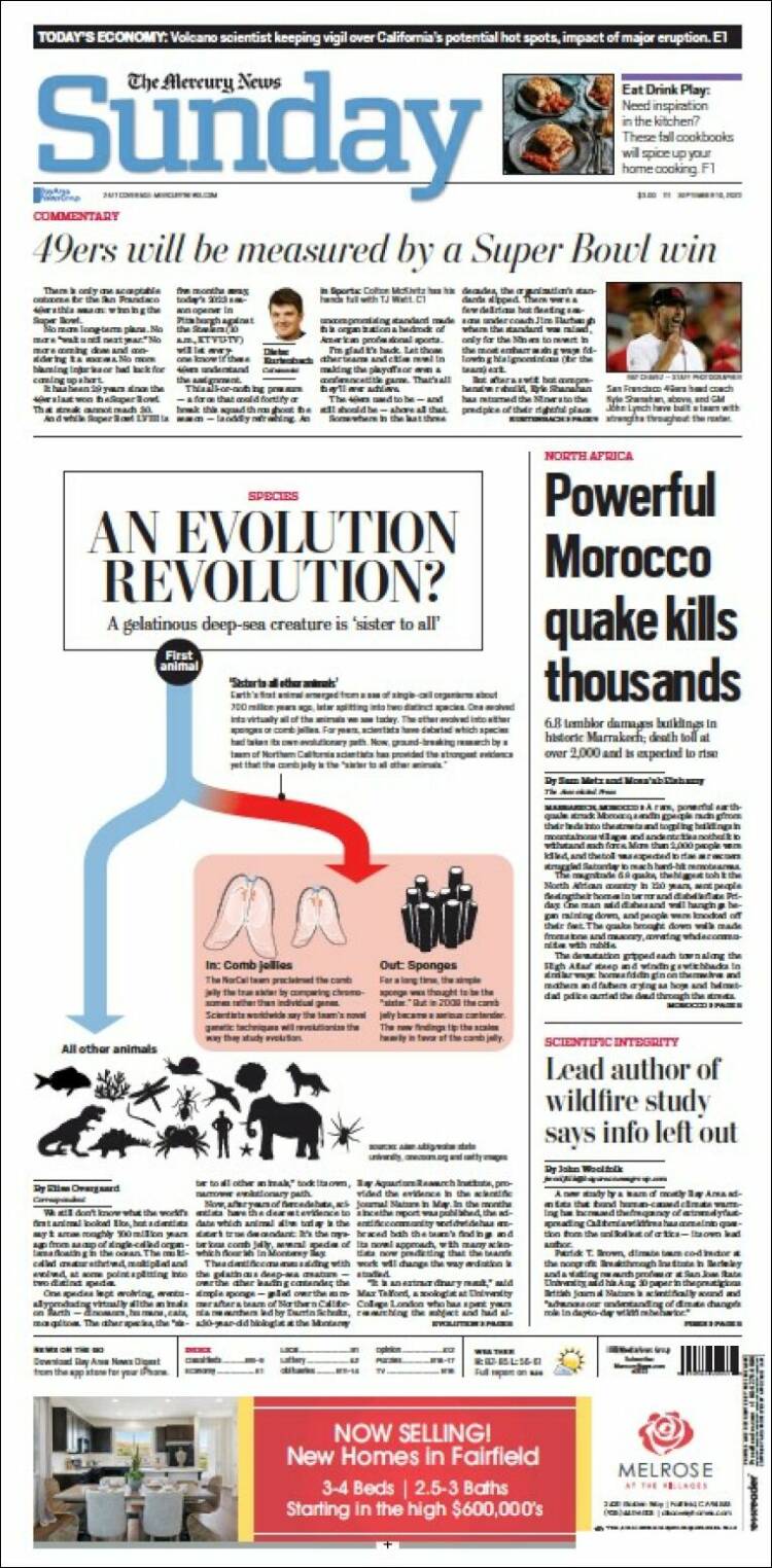 Portada de San Jose Mercury News (USA)
