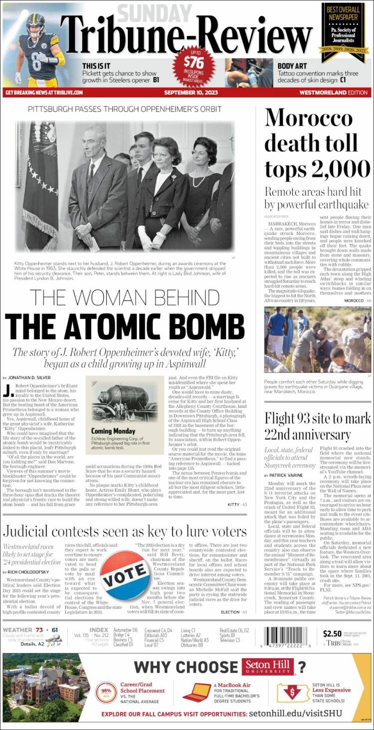 Portada de Tribune-Review (USA)