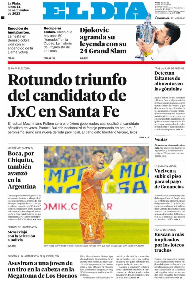 Portada de El Día de la Plata (Argentina)