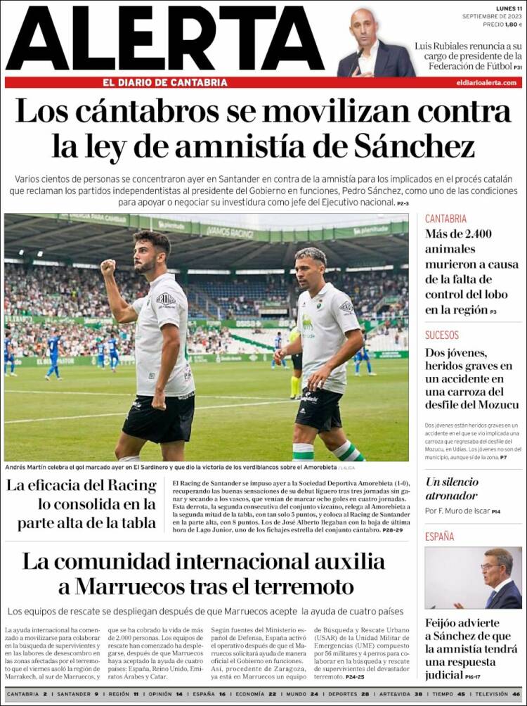 Portada de Alerta - El Diario de Cantabria (España)