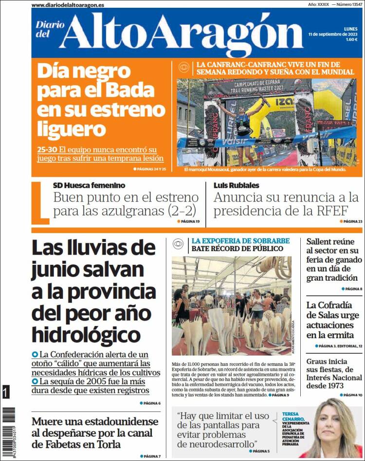 Portada de Diario del AltoAragón (España)