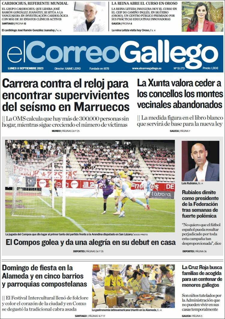 Portada de El Correo Gallego (España)