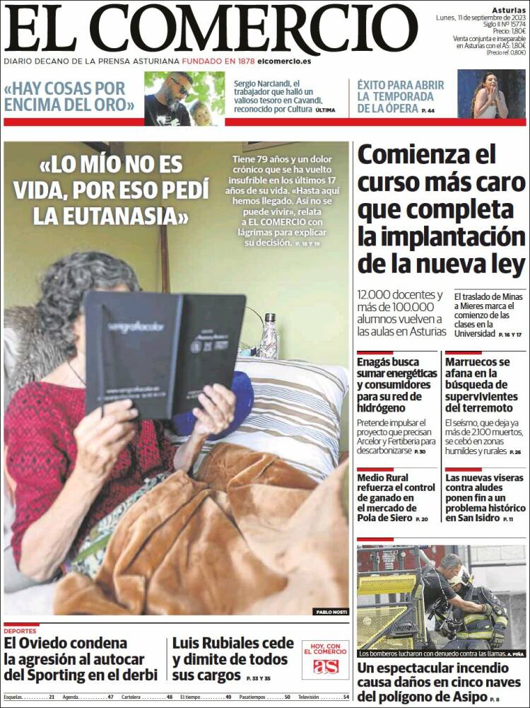 Portada de El Comercio (España)