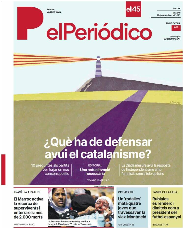 Portada de El Periódico de Catalunya (España)