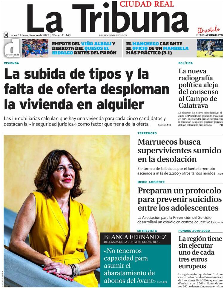 Portada de La Tribuna de Ciudad Real (España)