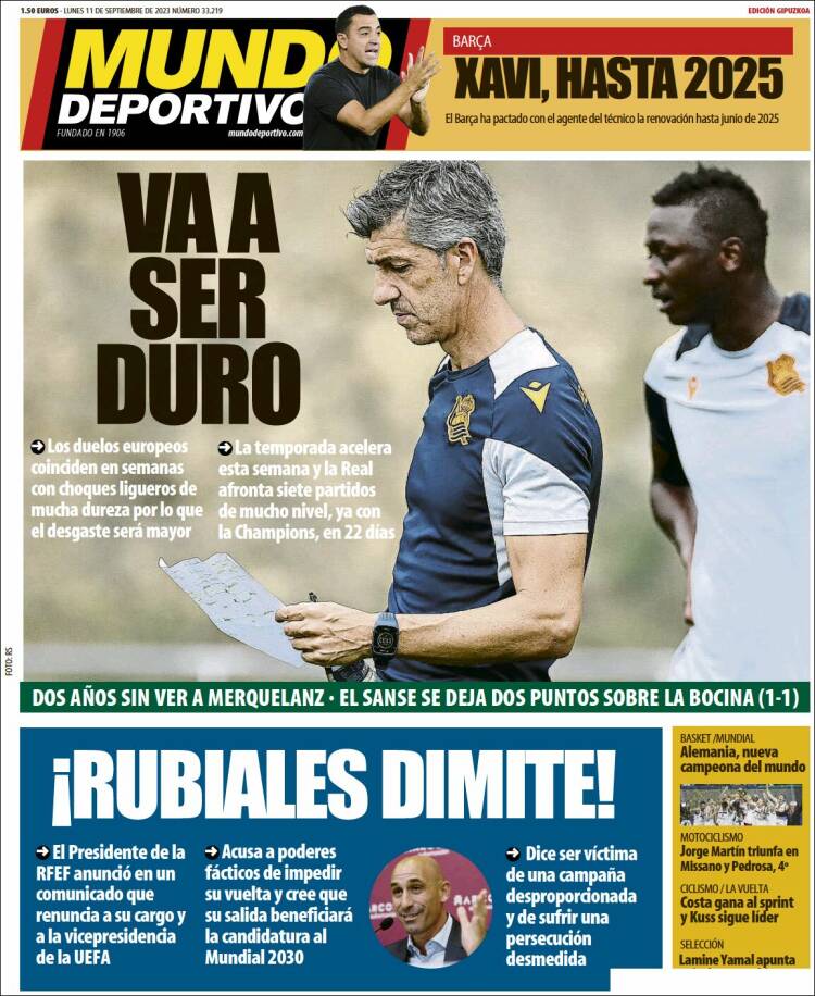 Portada de Mundo Deportivo Gipuzkoa (España)