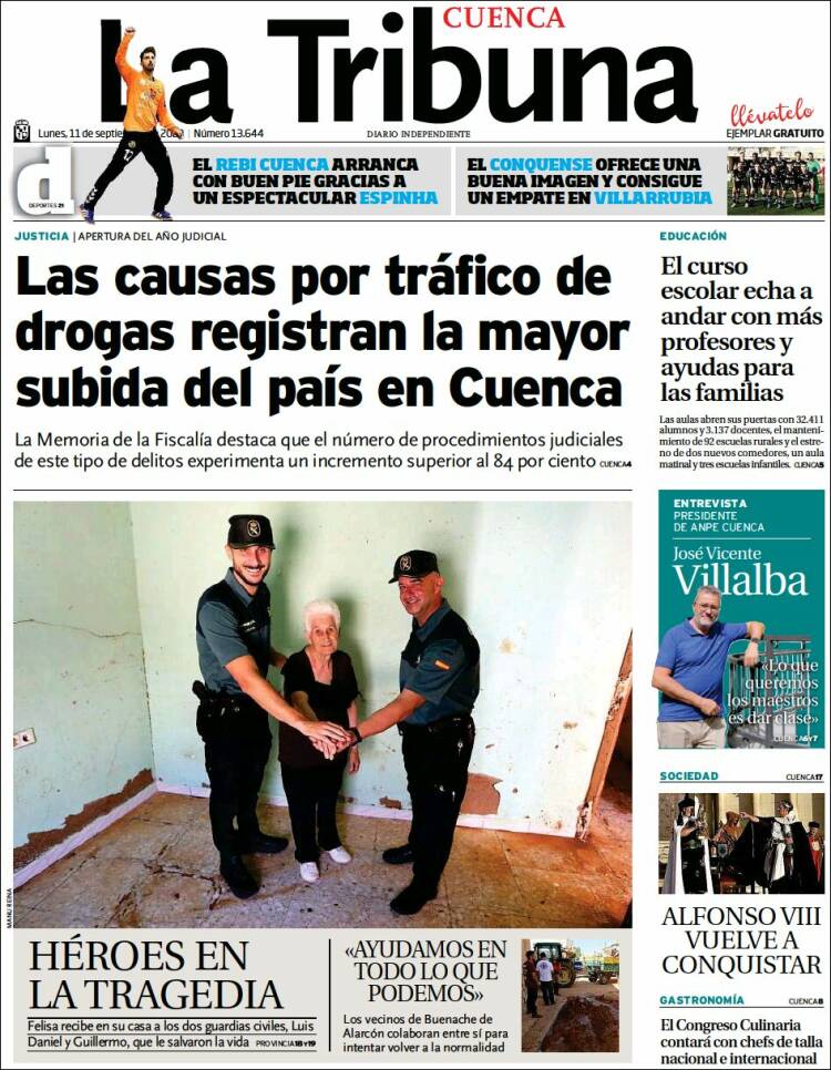 Portada de La Tribuna de Cuenca (España)