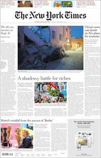 Portada de International New York Times (Europa)