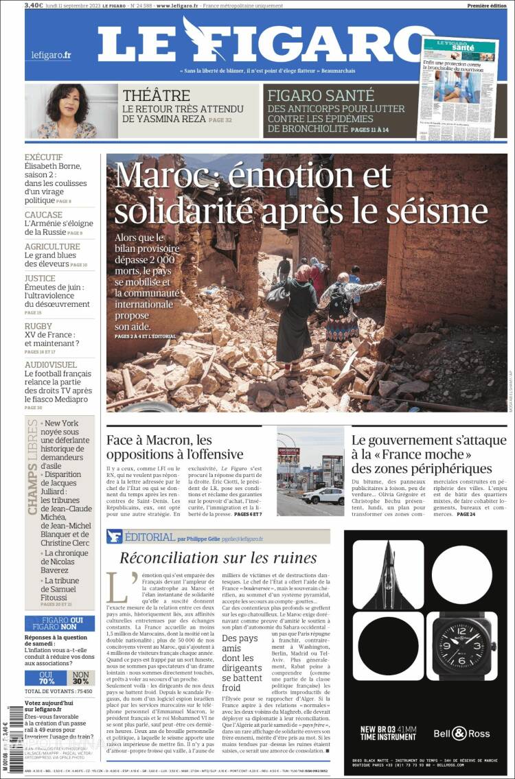 Portada de Le Figaro (Francia)