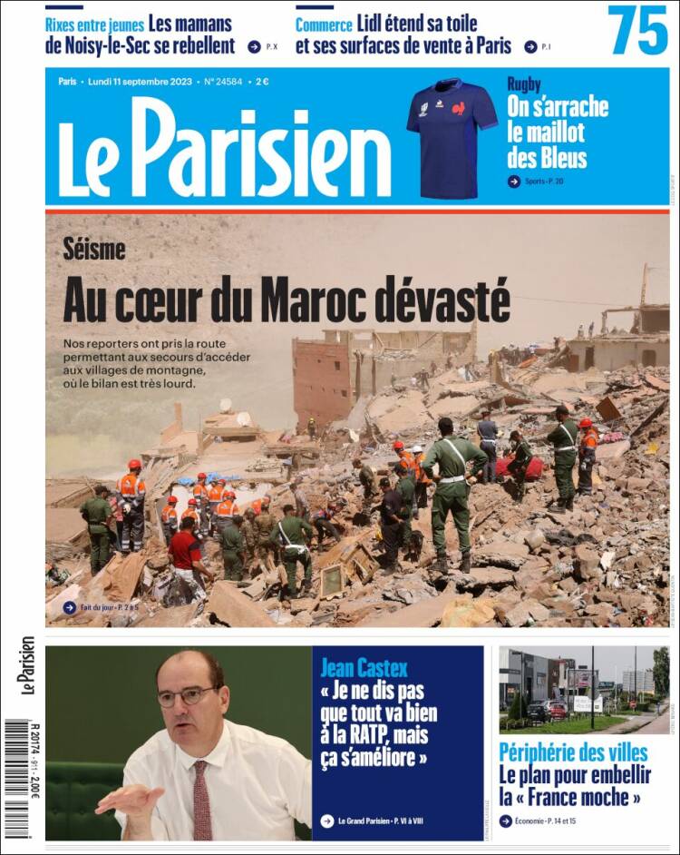 Portada de Le Parisien (Francia)