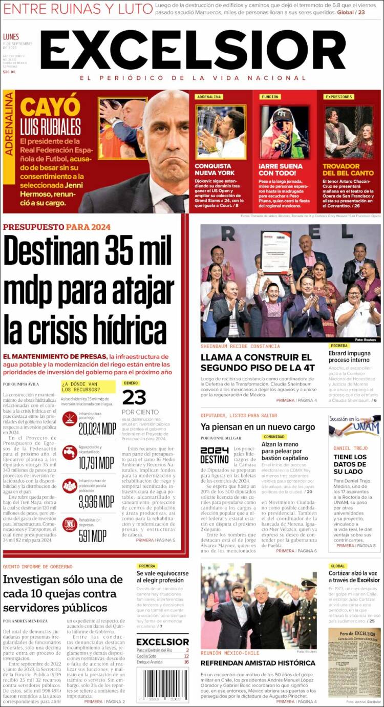 Portada de Excelsior (México)