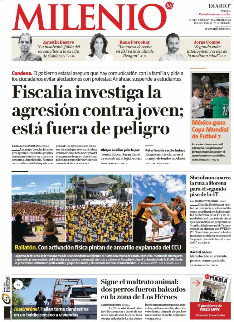 Portada de Milenio de Puebla (México)