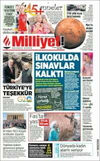 Portada de Milliyet (Turquía)