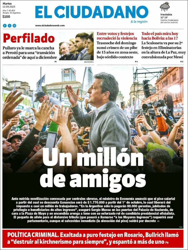 Portada de Diario El Ciudadano (Argentina)