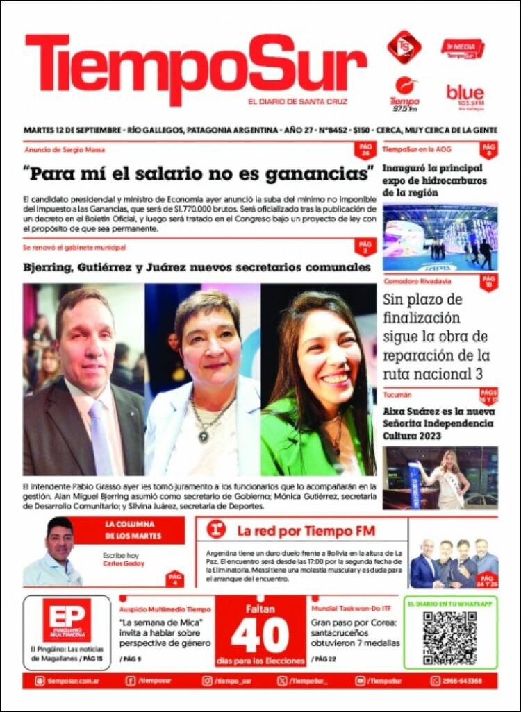 Portada de Tiempo Sur (Argentina)