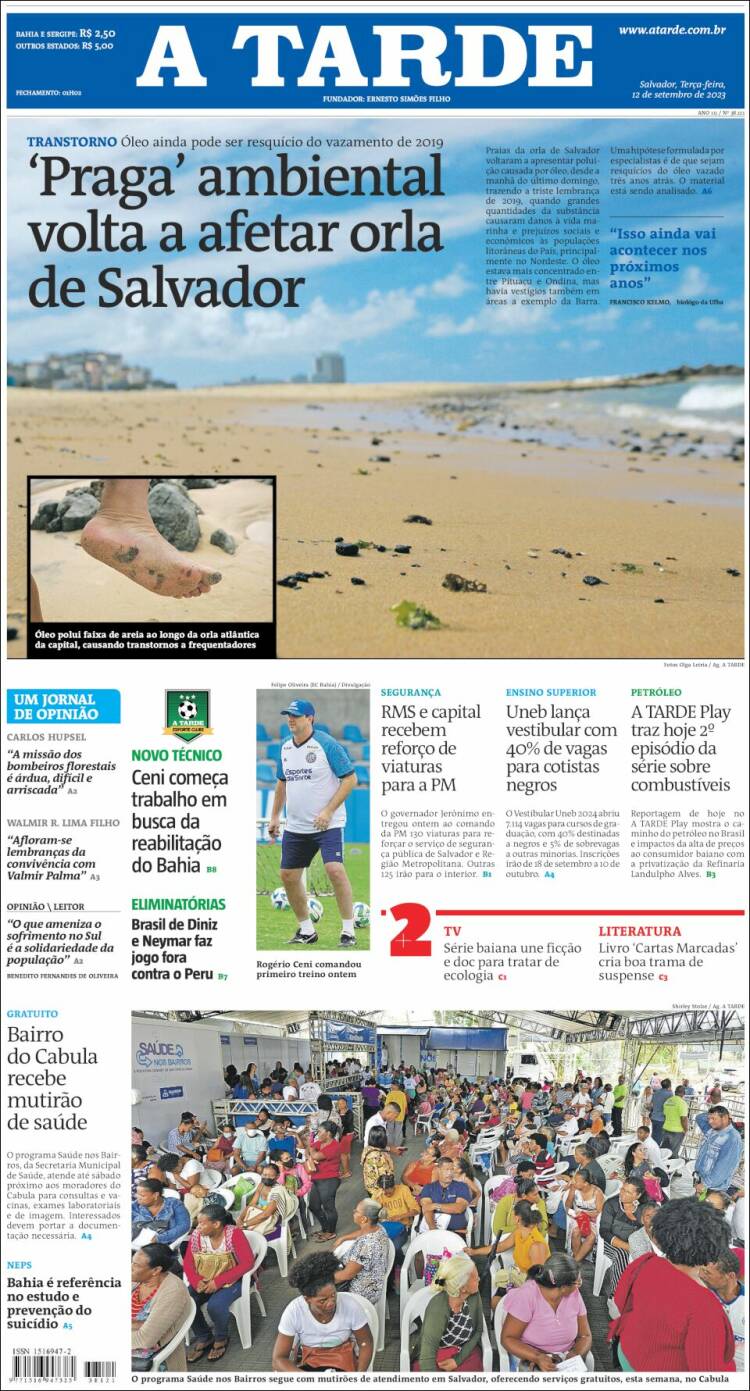 Portada de Diário A Tarde (Brasil)