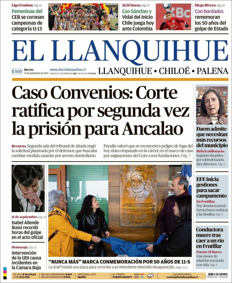 Portada de El Llanquihue (Chile)