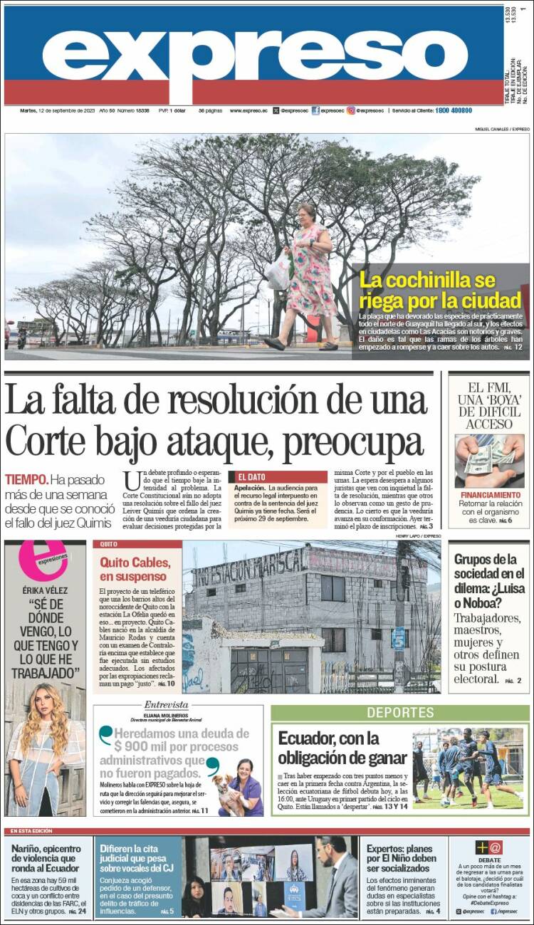 Portada de Expreso (Ecuador)