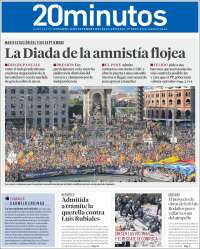 Portada de 20 Minutos - Barcelona (España)