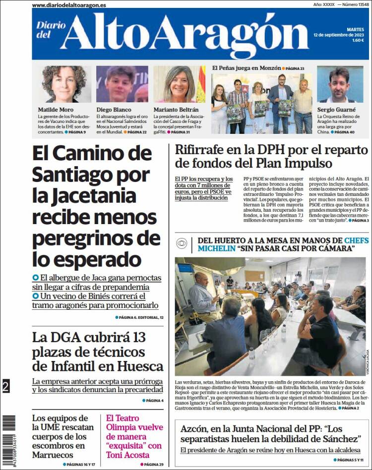 Portada de Diario del AltoAragón (España)