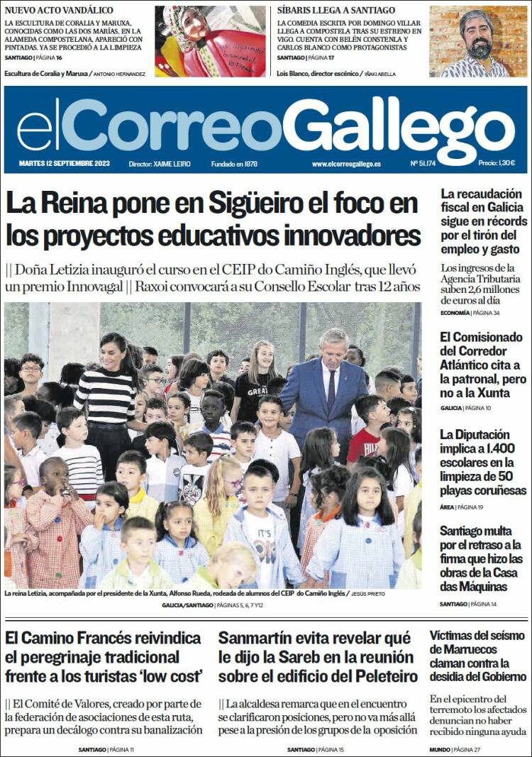 Portada de El Correo Gallego (España)