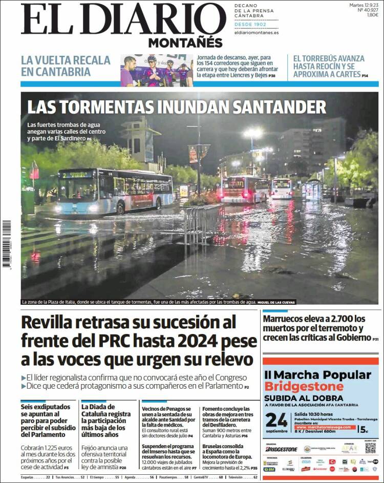 Portada de El Diario Montañés (España)