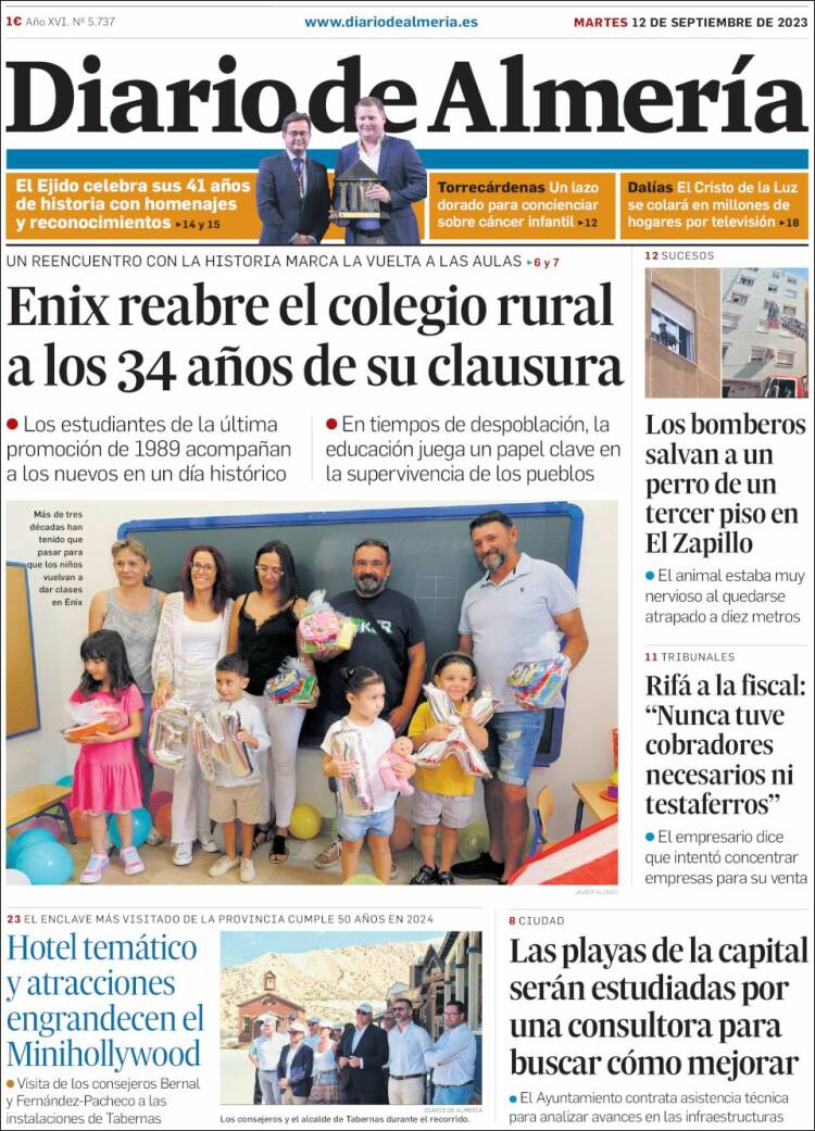 Portada de Diario de Almería (España)