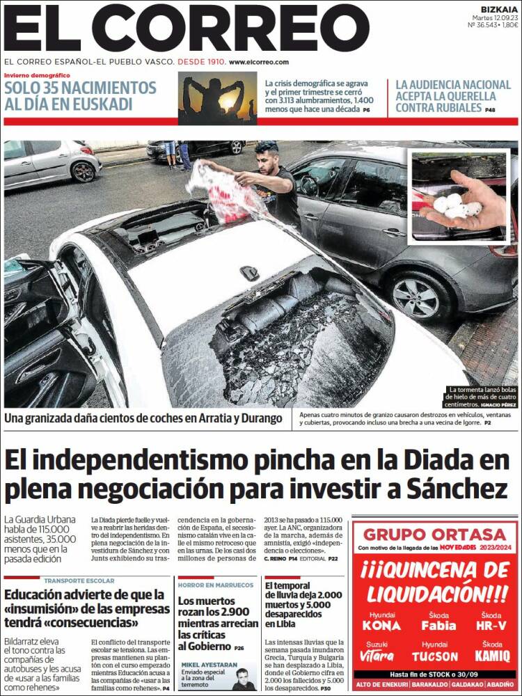 Portada de El Correo (España)