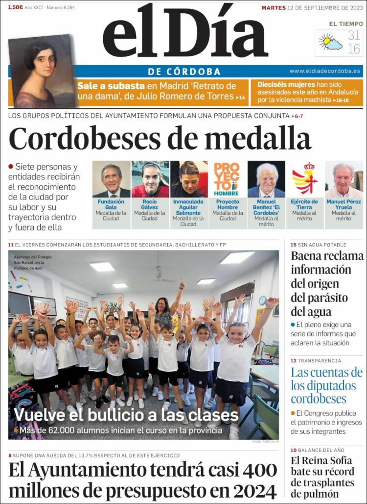 Portada de El Día de Córdoba (España)